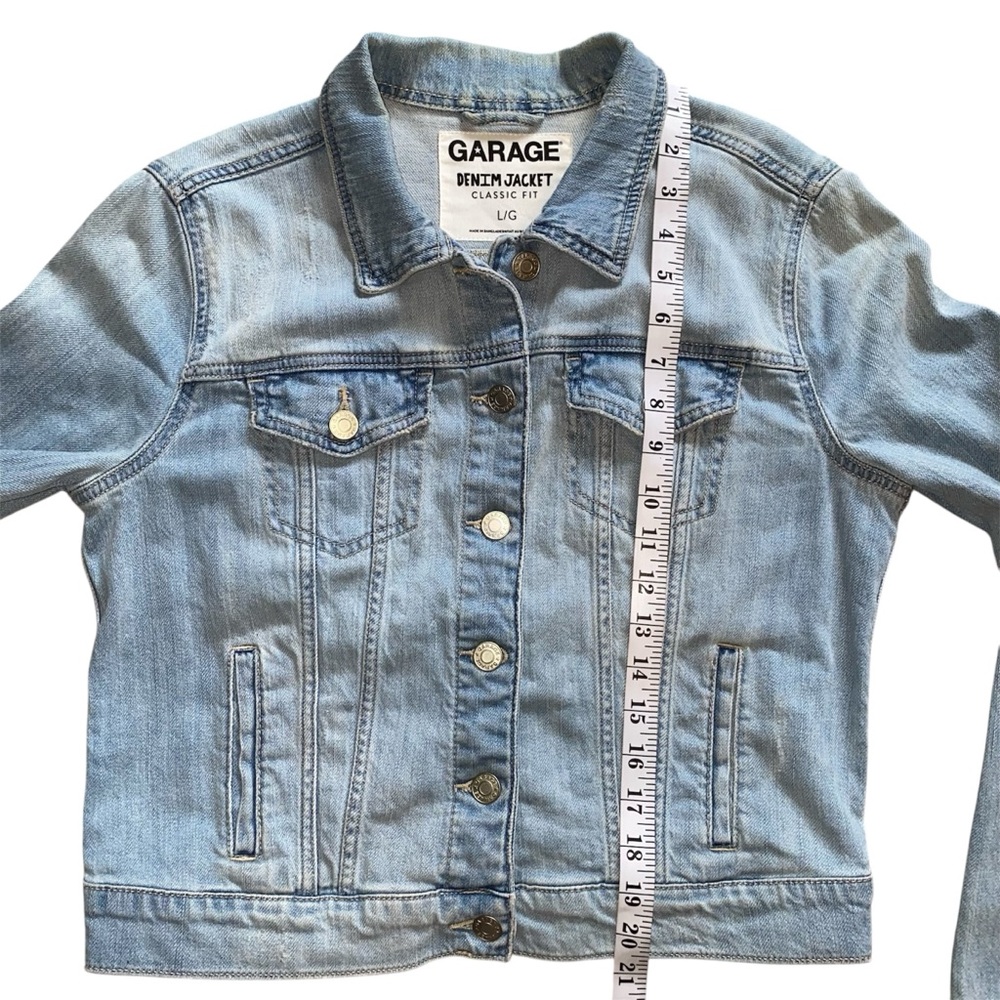 Garage Sky Blue Lightly Distressed Denim Jacket - Picture 8 of 10